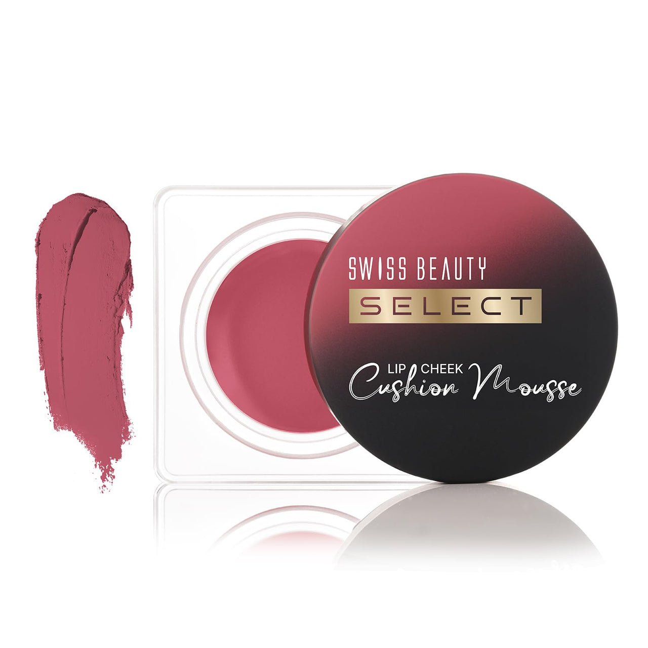 Swiss Beauty Select Lip And Cheek Cushion Creamy Mousse with Vitamin E | 12 Hours Stay | Shade- Elevate Pink, 4.5gm |
