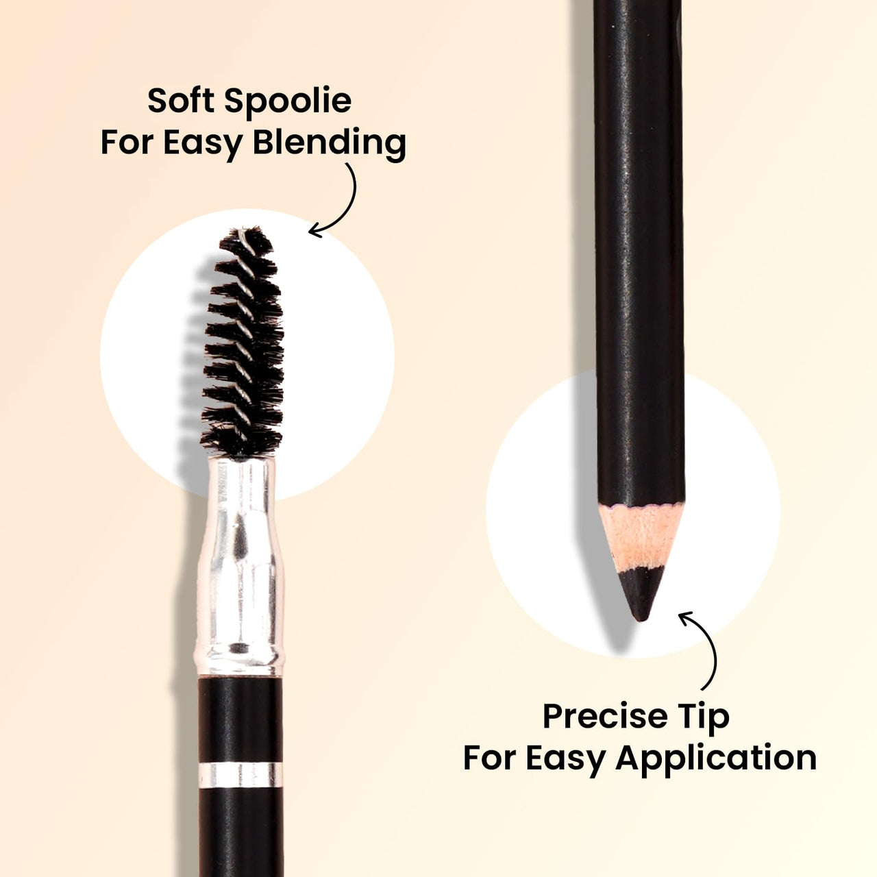 Swiss Beauty Eyebrow Definer Pencil With Spoolie | Smudge Proof, Waterproof And Pigmented Eyebrow Pencil |Shade - Deep Brown, 1.5Gm |