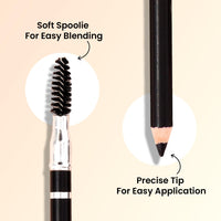 Swiss Beauty Eyebrow Definer Pencil With Spoolie | Smudge Proof, Waterproof And Pigmented Eyebrow Pencil |Shade - Deep Brown, 1.5Gm |
