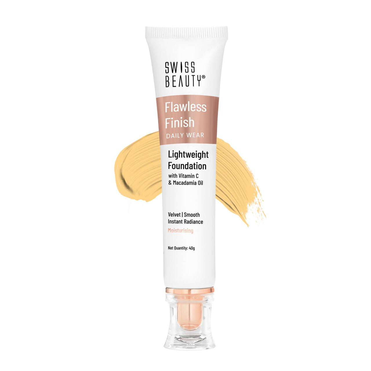 Swiss Beauty Flawless Finish Foundation | Medium Coverage | Lightweight |Oil-Free Formula |Radiant Finish | Shade - Natural, 50gm
