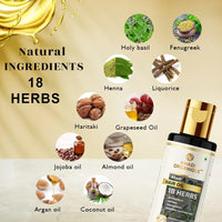 Khadi Organique 18 Herbs Herbal Hair Oil to Repair Dry Scalp | Softens Hair, Prevents Dandruff, Dandruff & Hair Growth | Natural & Non-Sticky Formula | Paraben & Sulphate Free Formula for Women & Men - 210ml