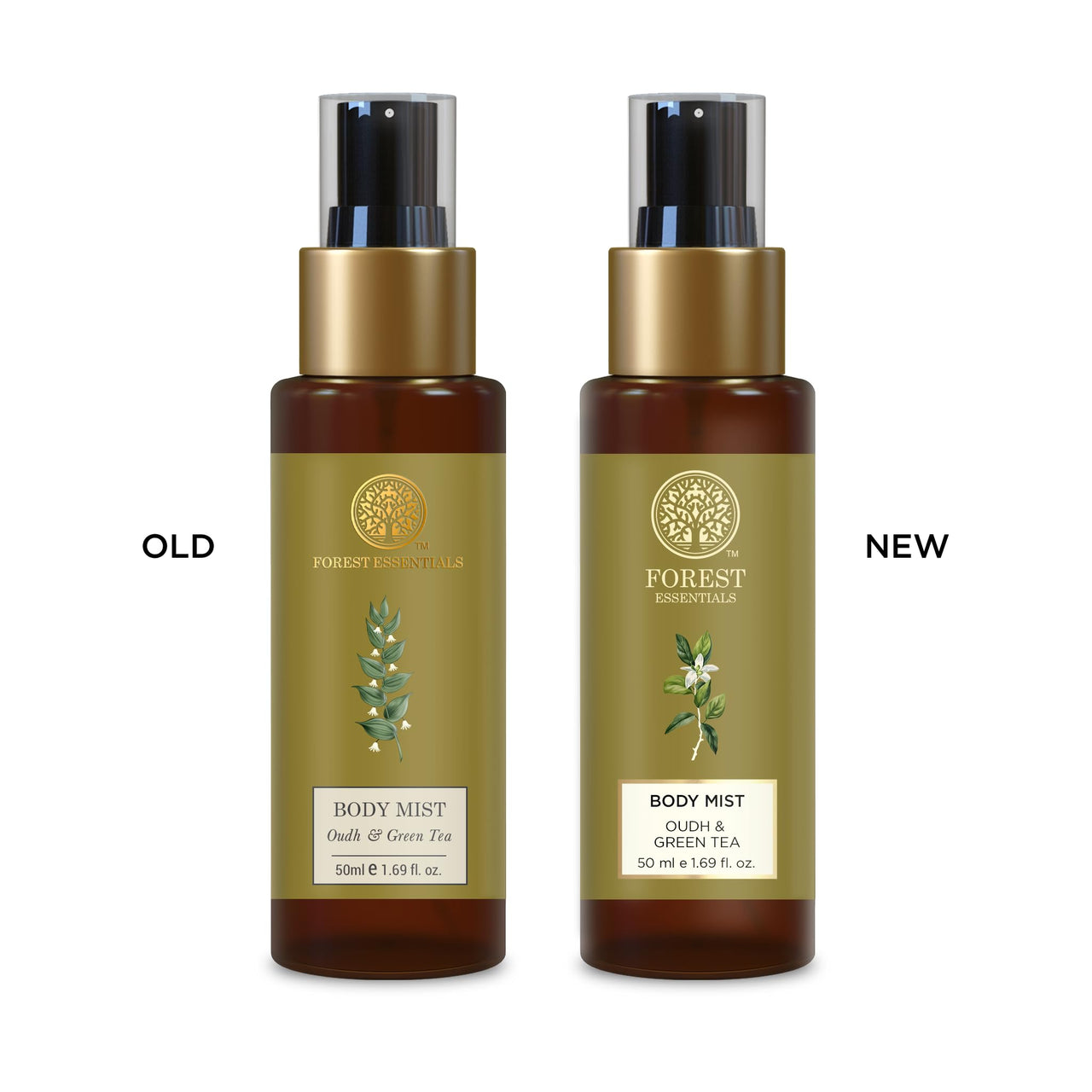 Forest Essentials Body Mist Oudh & Green Tea, Long Lasting & Intense Perfume Spray For Unisex, 50ml