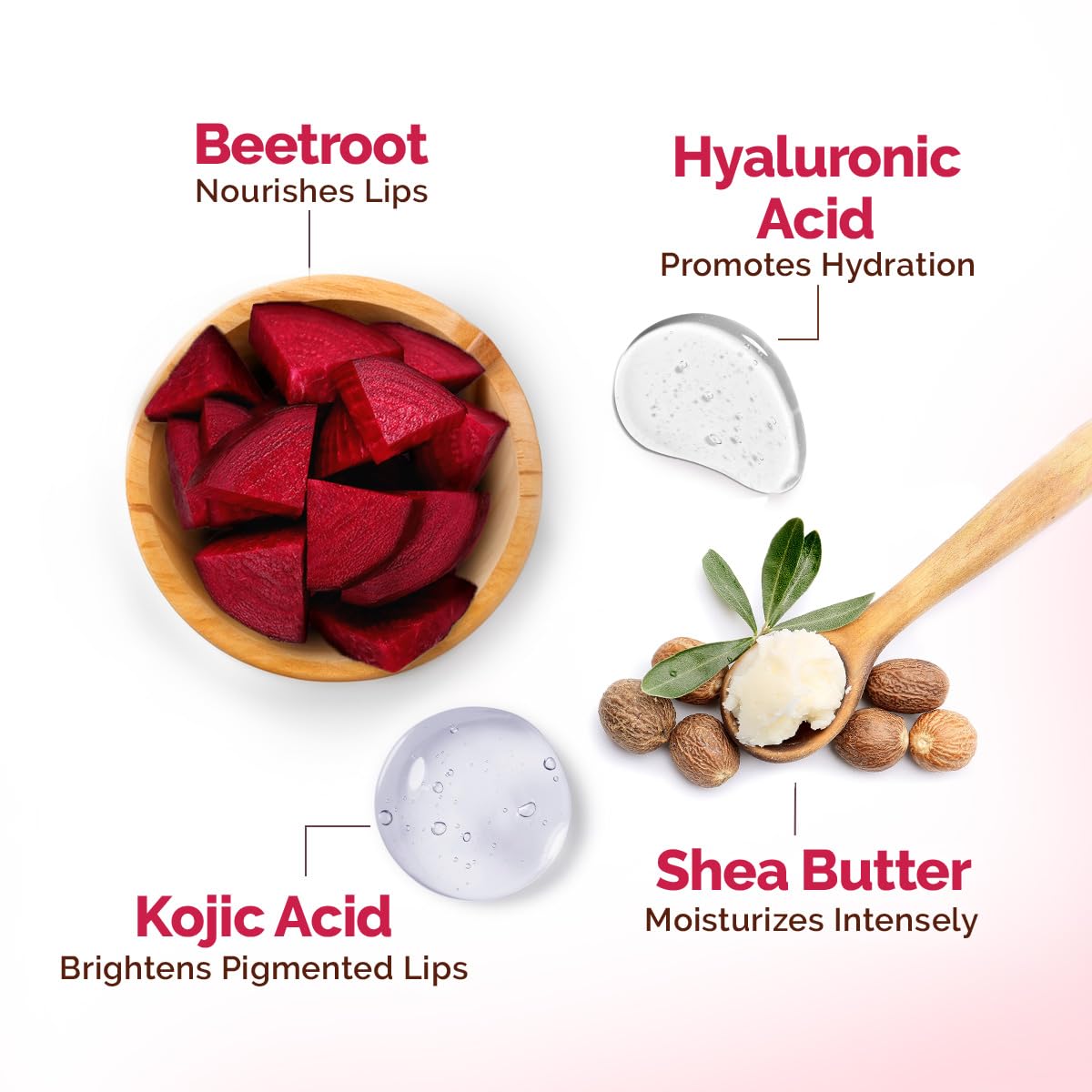 Mamaearth Beetroot Moisture Therapy Lip Balm for Dry & Chapped Lips 15g|Heals, Brightens|Sheer Pink Tint|Coconut Oil, Shea Butter, Beetroot, HA, Ceramides, Kojic Acid|100% Free of Petroleum Jelly