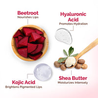 Mamaearth Beetroot Moisture Therapy Lip Balm for Dry & Chapped Lips 15g|Heals, Brightens|Sheer Pink Tint|Coconut Oil, Shea Butter, Beetroot, HA, Ceramides, Kojic Acid|100% Free of Petroleum Jelly