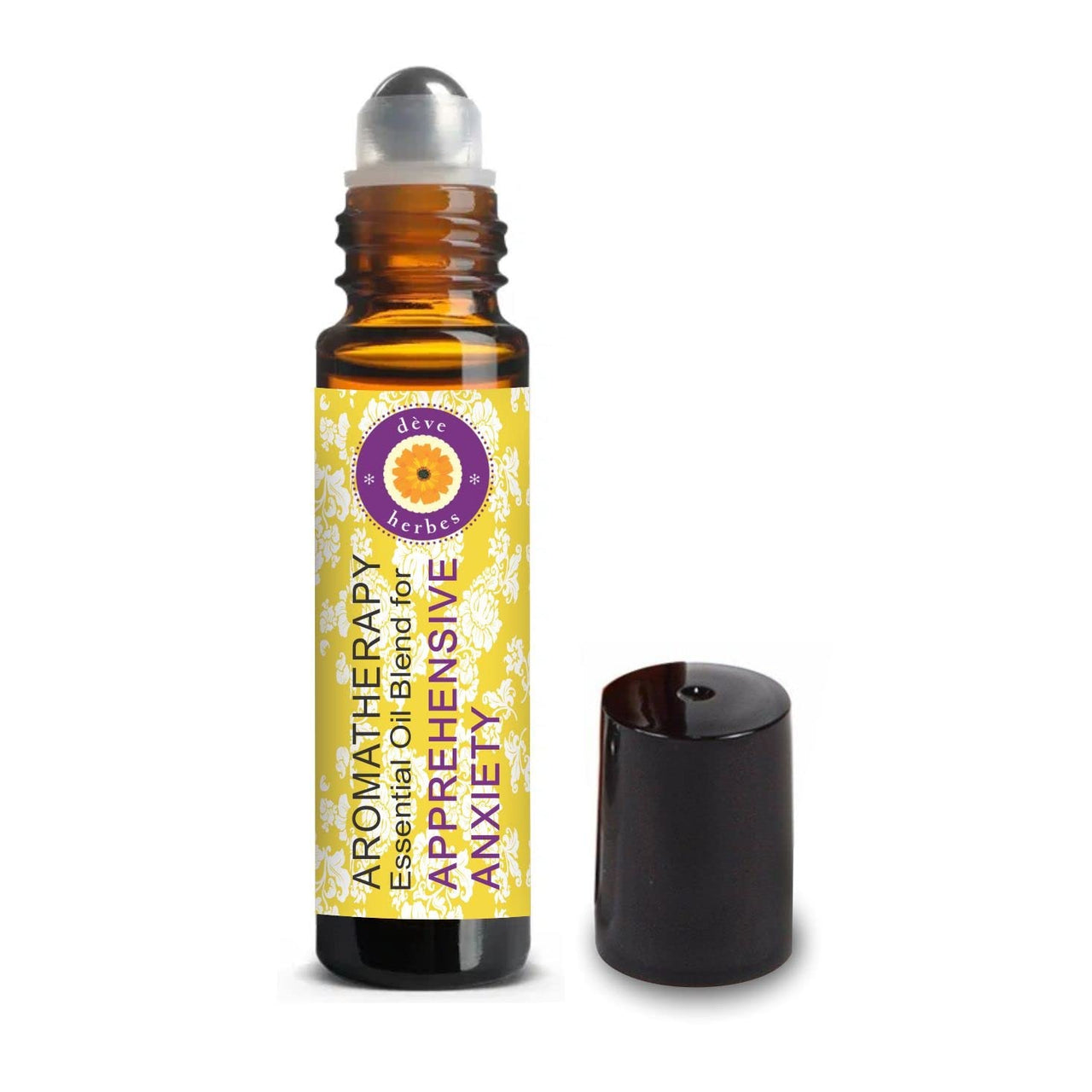 Deve Herbes APPREHENSIVE ANXIETY RELIEF - Aromatherapy Essential Oil Blend of Bergamot, Lavender, Neroli, Rose, Melissa, Geranium, Cedarwood, Patchouli & Orange Essential Oils 10ml