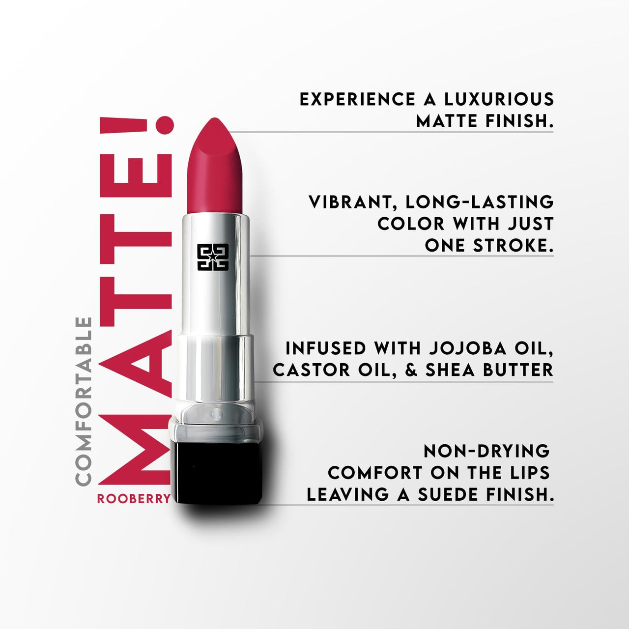 STARSTRUCK BY SUNNY LEONE Matte Lipstick- Coral Lipstick- Rooberry 4.2 gm| Lipsticks for Women | Long Lasting Lipstick for Women | Makeup Lipsticks | Waterproof Lipstick | Smudge Proof Lipstick