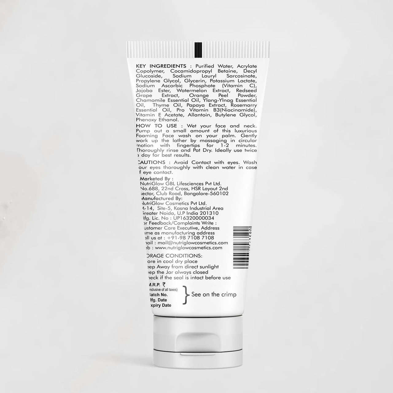NutriGlow 8% AHA BHA Spot Correction Daily Face Wash, Gentle Exfoliating Formula with Cucumber, Glycolic Acid, All Skin Types For Men And Women (100ml) Pack of 2