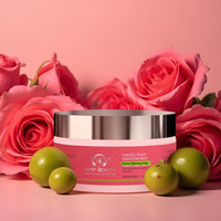 Vamp Beauty Face Gel Moisturizer | For Oily & Acne-Prone Skin | With Kakadu Plum, Glycolic Acid, Shea Butter & Rose | Lightweight & Non-Sticky | Brightens & Controls Oil | 50g