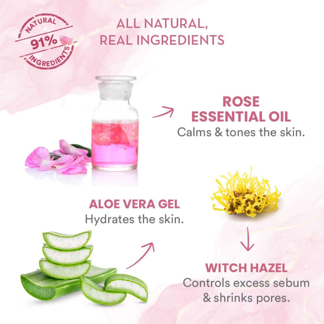 WOW Skin Science Super Light Rose Aloe Gel Moisturizer | Instant Hydration | Non-Sticky & Oil-Free | Quick Absorbing | Suitable for all Skin Types | 50 ml