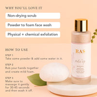 RAS Luxury Oils Polish Up Brightening & Exfoliating Face Wash Cleanser | With AHA, Rice Bran, Rose & Calendula | Removes Dirt & Dead Skin Cells | Gently Exfoliates & Brightens Skin | 30 gm