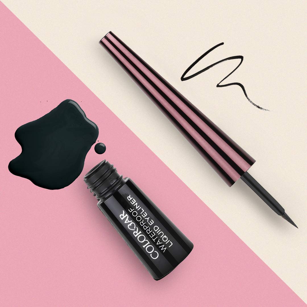 Colorbar Waterproof Opaque Liquid Eyeliner Opaque Finish - Black, 2.5ml (Pack of 2)