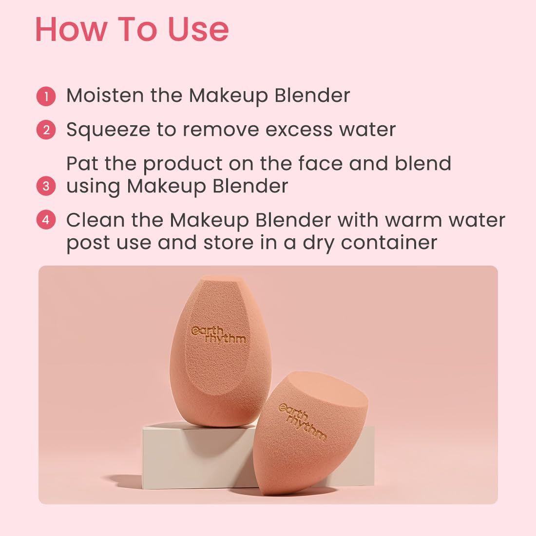 Earth Rhythm Beauty Blender Makeup Sponge | Three Cut Sponge, Olive Cut Sponge | Latex Free | Flawless Application | Wash & Reuse - Pack of 2