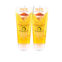 VLCC Ayurveda Natural Fairness Chandan & Kesar Face Wash - 100ml X 2 (Pack of 2) | Complexion Brightening Everyday Facewash | Saffron for Anti-Ageing Benefits | Ayurvedic Facewash for All Skin Types