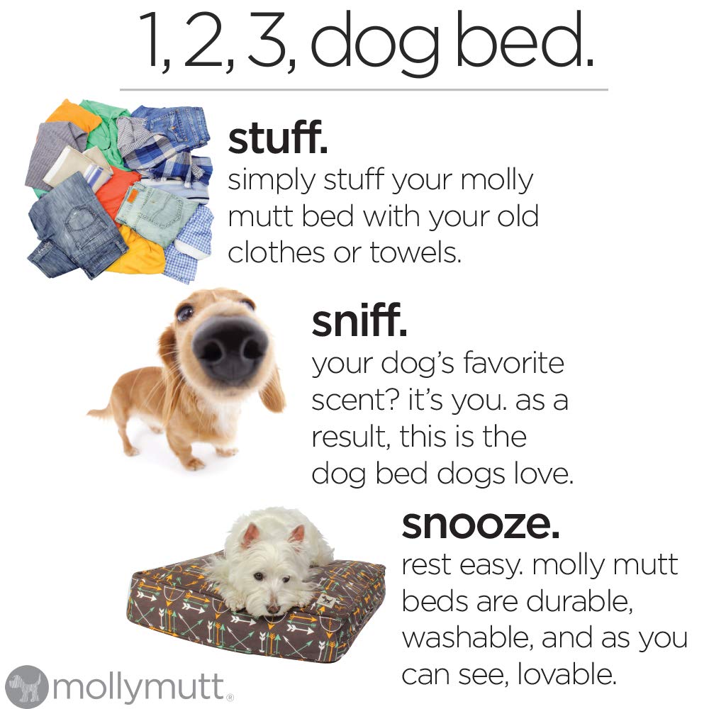 Molly Mutt Small Dog Bed Cover - Landslide Print - Measures 22"X27"X5"- 100% Cotton - Durable - Breathable - Sustainable - Machine Washable Dog Bed Cover