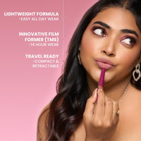 Typsy Beauty Twist & Pout 2-in-1 Lipstick & Lip Liner Infused with Jojoba Oil, Non-Drying Transfer-Proof Matte, 14-Hour Stay, Swipe Right 10, 0.8g + 0.2g