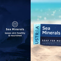 Ustraa Deo Soap For Men With Sea Minerals - 100 gm - Pack of 8 | Fresh Aquatic Fragrance | Deodorizing Soap With Sea Minerals | Rich & Intense Foam | For all skin types