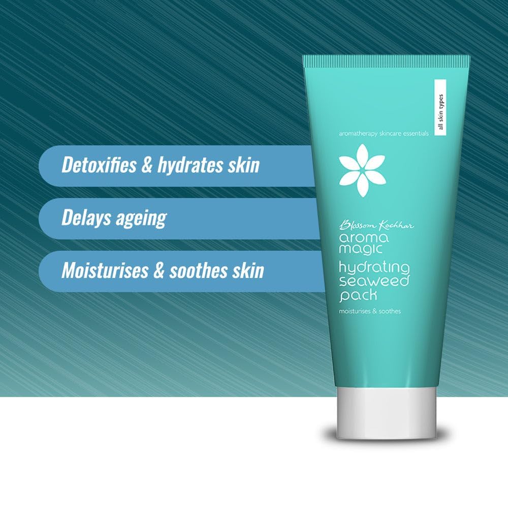 Aroma Magic Hydrating Seaweed Multi-use Face Pack| with lotus leaf, Vitamin C & E | For Instant Hydration| | Detoxify, Oxygenate & Delay Signs of Aging |for Men & Women |All Skin Types|100gm Pack of 1
