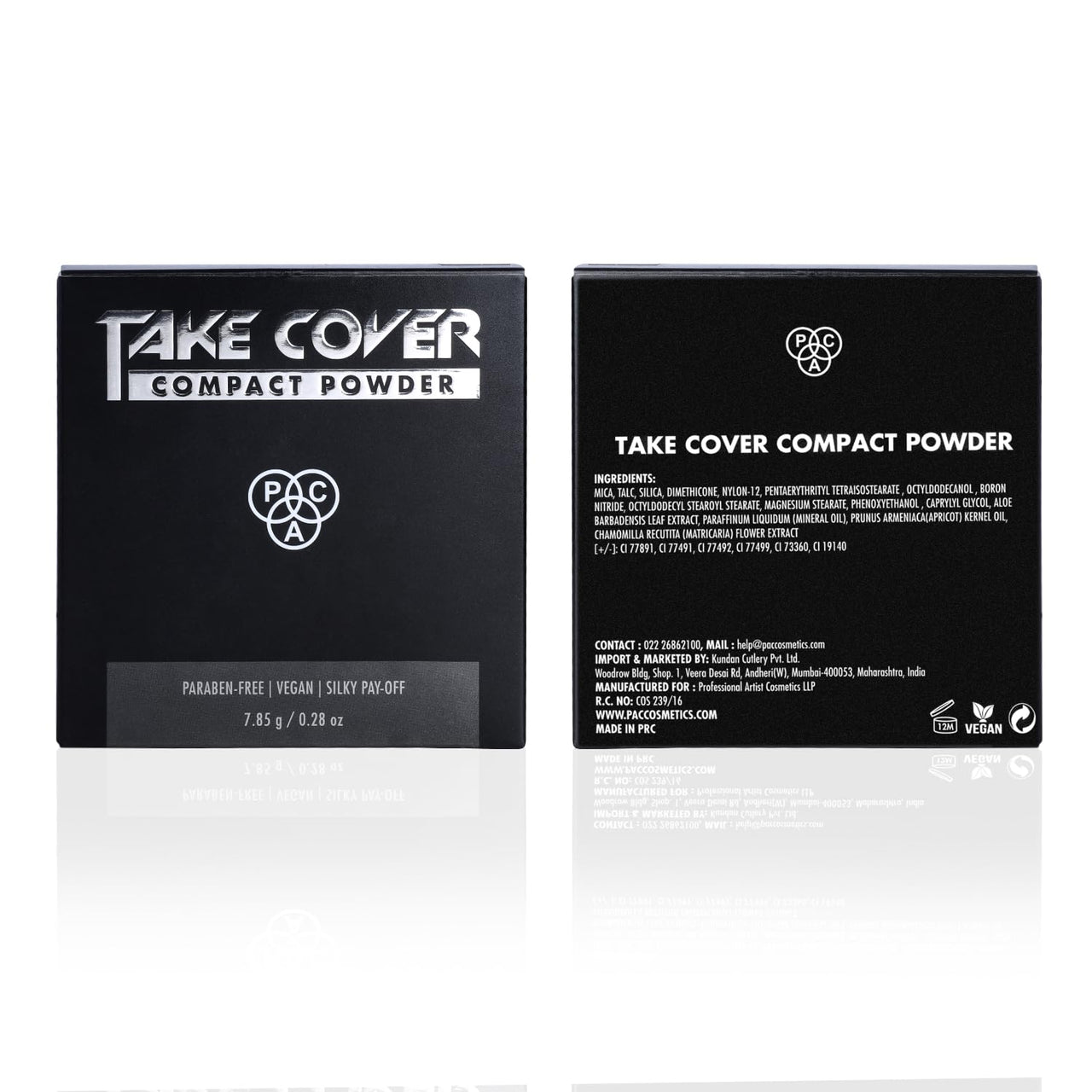 P.A.C Take Cover Compact Powder for Women (15) | Matte Finish, Oil Control | Lightweight Setting Powder for Makeup Long Lasting | Hydrating with Aloe-Vera for All Skin Types - Dusky Diva (7.85 g)