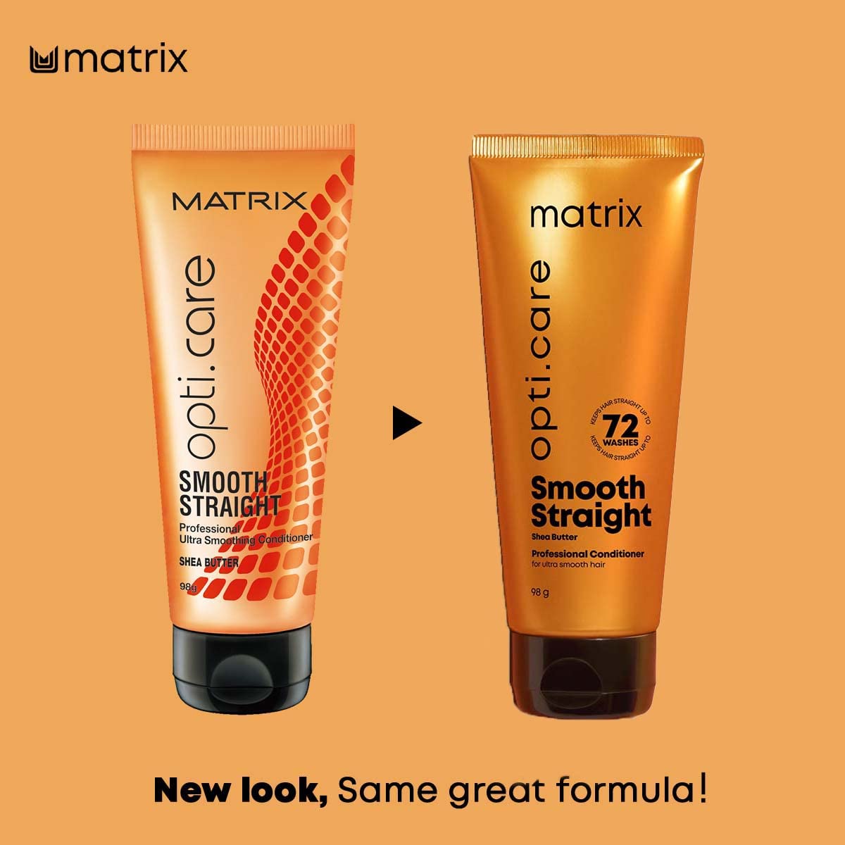 Matrix Opti Care Smooth Straight Professional Shampoo With Shea Butter, Paraben Free, 350ml & Opti Care Professional Conditioner