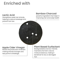 Earth Rhythm Charcoal Shampoo Bar | Clarify scalp, Strengthen Roots, Revitalise Hair | Sulphate & Paraben Free, Plastic Free, Tin Packaging - 80g