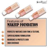 Shryoan High Coverage Foundation| Matte & Natural Finish Liquid Foundation and Long Lasting with Easy Blendable, Suitable for All Skin Types (50gm) (Shade 01)
