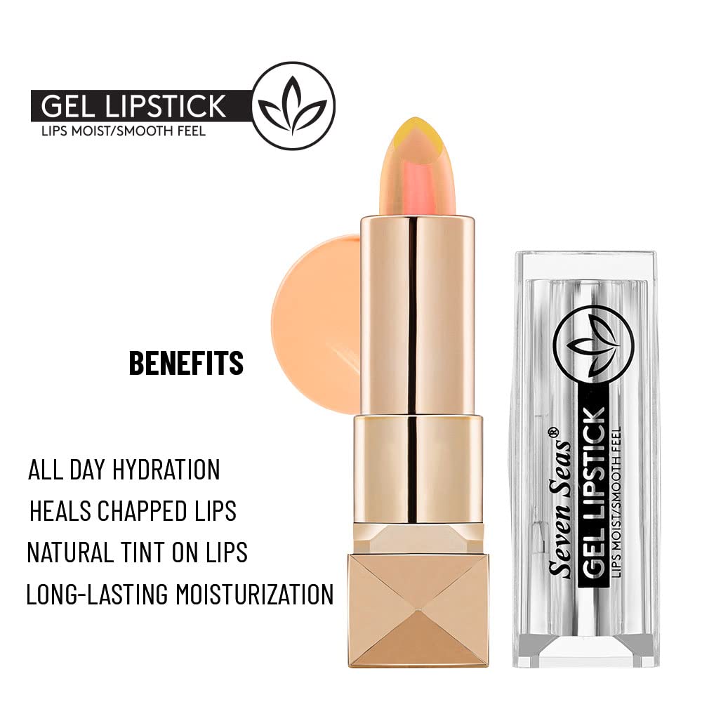 Seven Seas Gel Lipstick Lips Moist Smooth Feel Glossy Finish Lipstick Long Lasting Moisturising Gel Lips(3.8g)