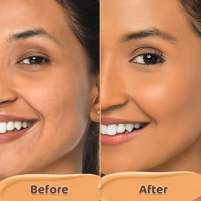 Mamaearth Glow Serum Foundation, Medium Coverage, Matte Finish, With Vitamin C & Turmeric For 12-Hour Long Stay- 06 Almond Glow - For All Skin Types - 30 Ml