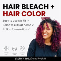 2.Oh! Italian- Sangria Pink Hair Color DIY Kit | Semi Permanent Hair Color + Hair Bleach for Hair Color | Hair Highlights for Women & Men | Hair Bleach with Plex & Argan oil| Lightening Kit