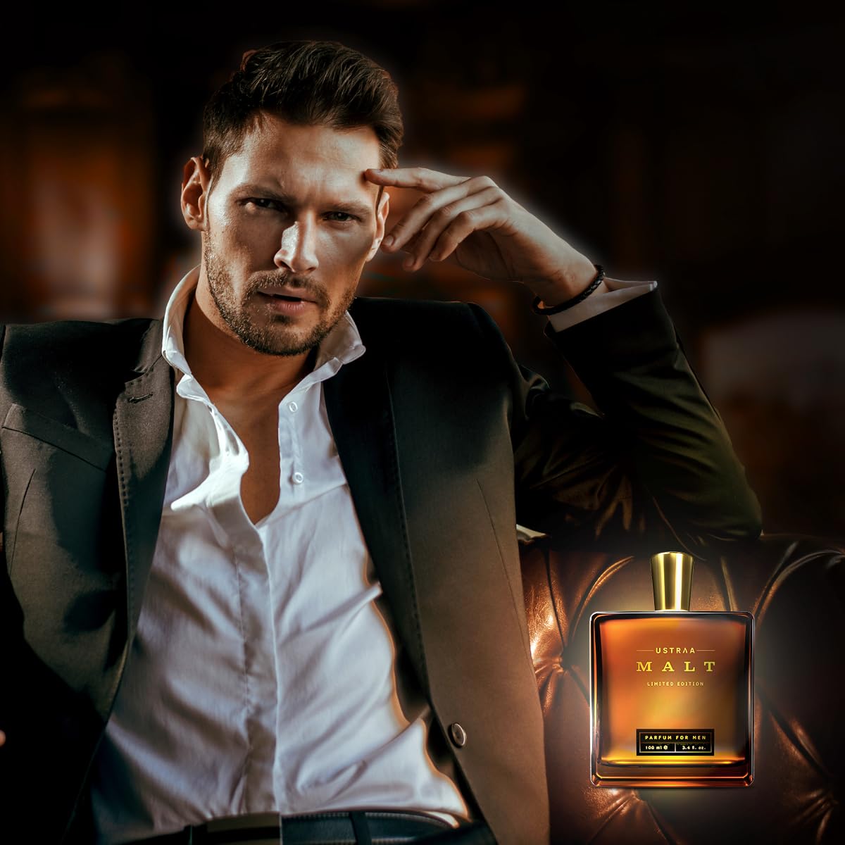 Ustraa Gift for men - Malt - Premium Perfume - 100 ml | Strong & Smooth | Long-Lasting | Intense mix of masculine fragrances | Fragrant Musky Top Notes with Woody Trail