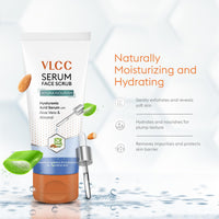 VLCC Hydra Nourish Scrub with Hyaluronic Acid Serum - 150g - AloeVera & Almond | Deep Hydrating & Exfoliating Face Scrub | Hydrates Skin, Reduces Dullness and Plumps Skin | Suitable for All Skin Types