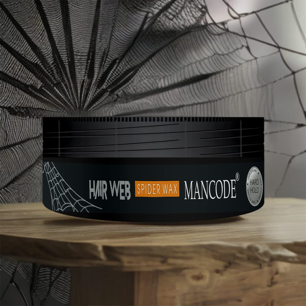 Mancode Spider Hair Web Wax for Men | 100ML | Extra Long-Lasting, Powerful 24-Hour Strong Hold | Enhances Hair Volume & Texture | Non-Sticky, Glossy & Stylish Look