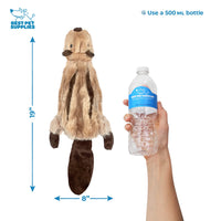 Best Pet Supplies 2-in-1 Stuffless Squeaky Dog Toys with Soft, Durable Fabric for Small, Medium, and Large Pets, No Stuffing for Indoor Play, Holds a Plastic Bottle - 4 Figures, Medium Multicolor/Wild Duck,Hare,Squirrel,Alligator
