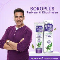 BOROPLUS Antiseptic Cream, 24 Hour Moisturisation, Ayurvedic, Neem, Tulsi & Aloe Vera, 80ml (Pack of 3)