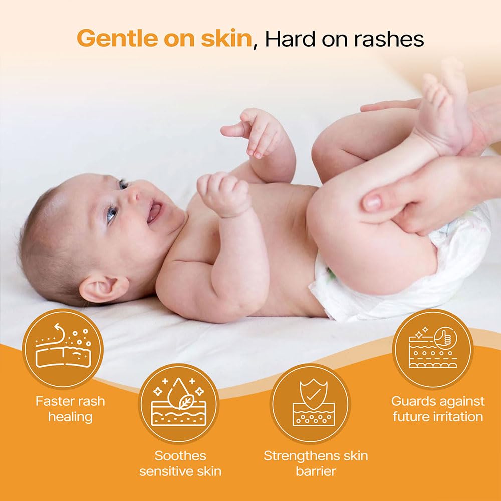 Herby Angel Baby Diaper Rash Cream - Natural Ingredients for Soothing & Protecting Baby's Skin | Kids Skin Care & Anti-Chafing Cream - 50 gm