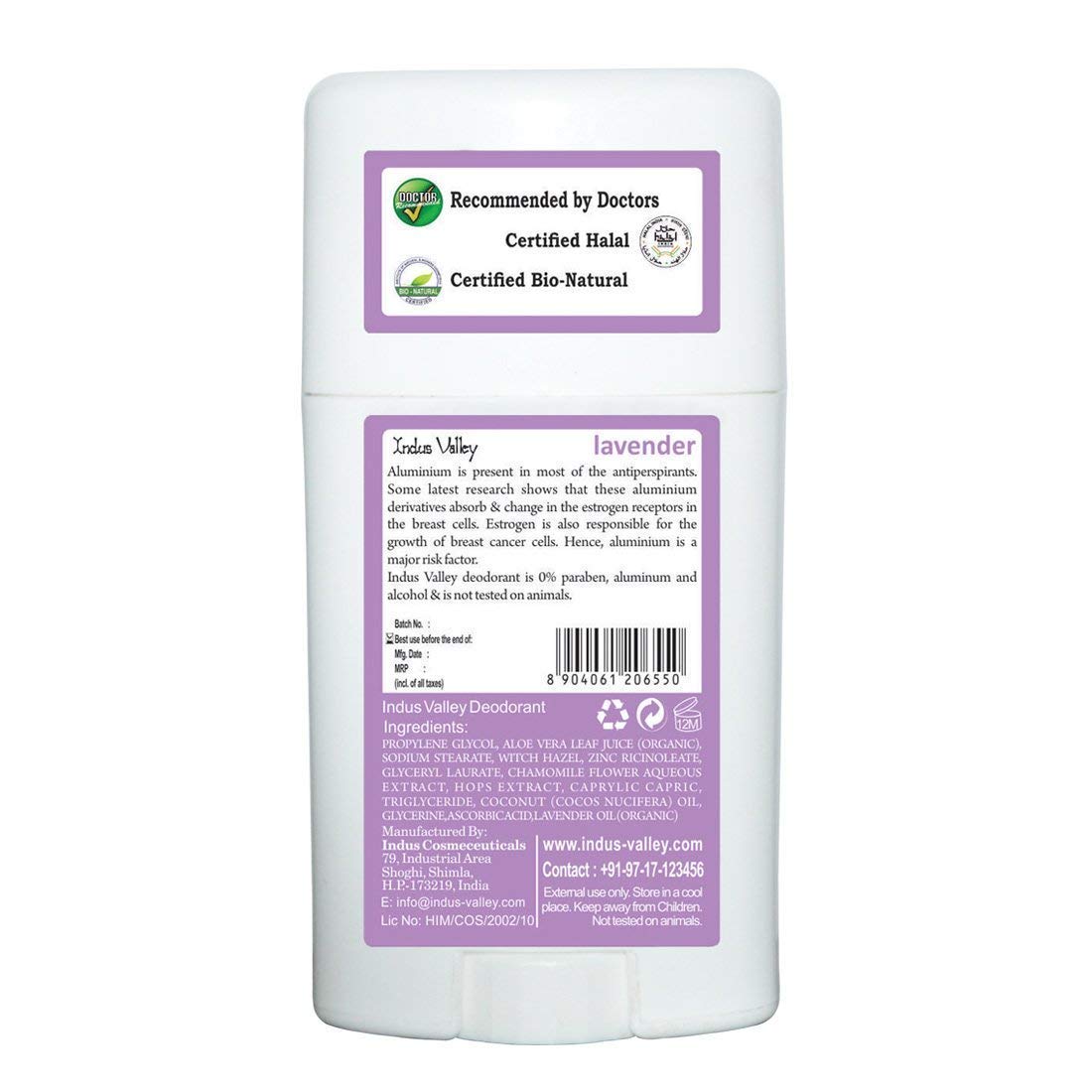 INDUS VALLEY Combo Lavender Deo Stick - Set of 3 (50g*3 =150g)
