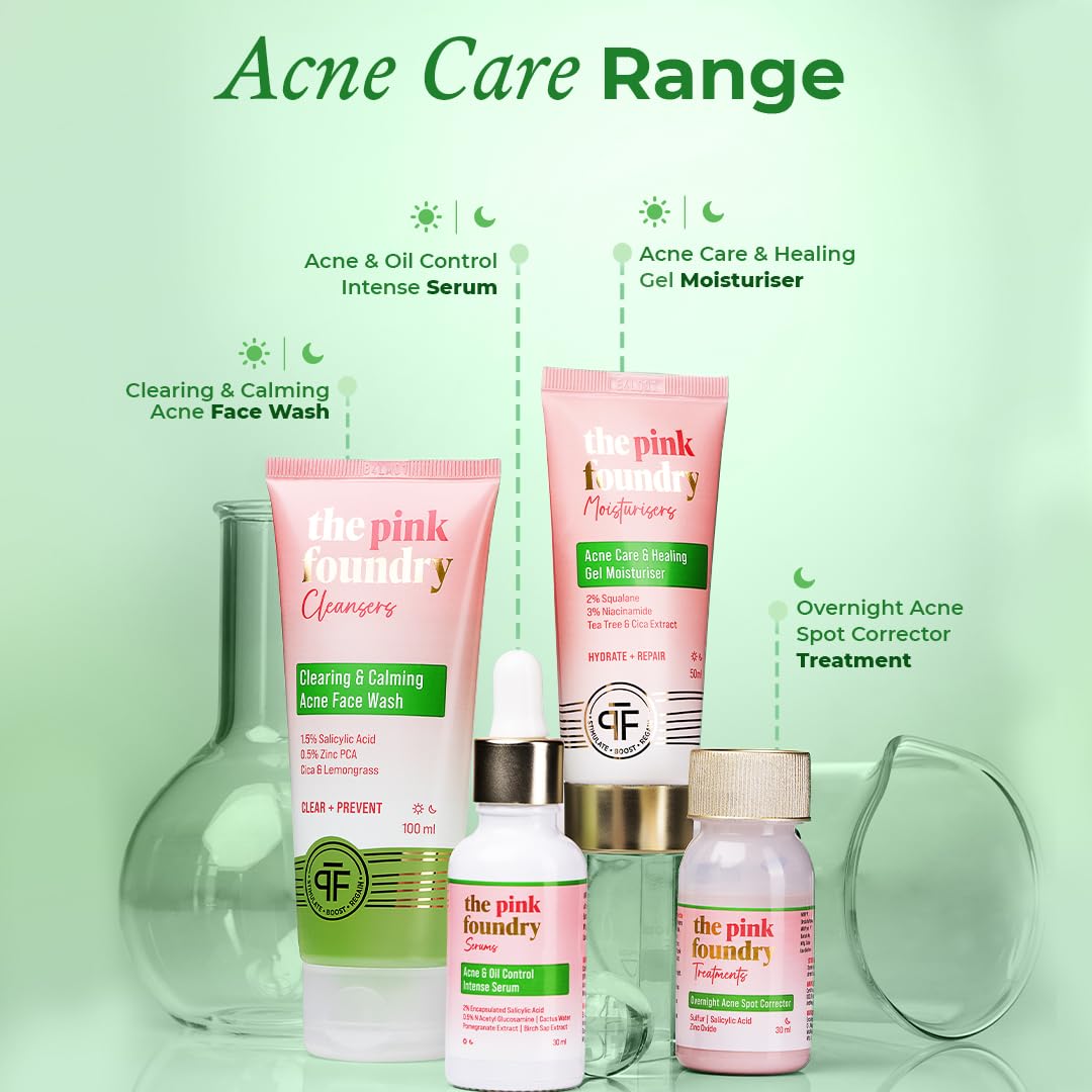 The Pink Foundry Acne & Oil Control Intense Serum with 2% Encapsulated Salicylic Acid | Stops C-Acne Bacteria Growth | Fights Active Acne & Prevents Future Breakouts | Clears Pores & Controls Excess Oil | 30ml