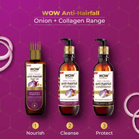 WOW Skin Science Red Onion Black Seed Oil Shampoo With Red Onion Seed Oil Extract, Black Seed Oil & Pro-Vitamin B5 - No Parabens, Sulphates, Silicones, Color & PEG - 250mL