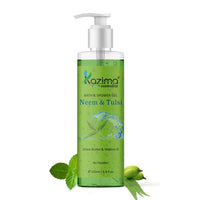 KAZIMA Neem & Tulsi Bath Shower Gel & Luxury Body Wash (200ML) with Shea Butter, Vitamin E, Aloe Vera, Rose, Lavender, Honey & Sandalwood (Free From Parabens)