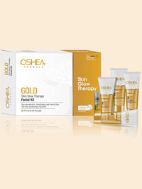 Oshea Herbals Gold Skin Glow Therapy Facial Kit for All Skin Types | Instant Radiance & Nourishment for Healthy, Clear Skin | Enriched with Mulberry, Licorice & Aloe Vera Extract – 64g
