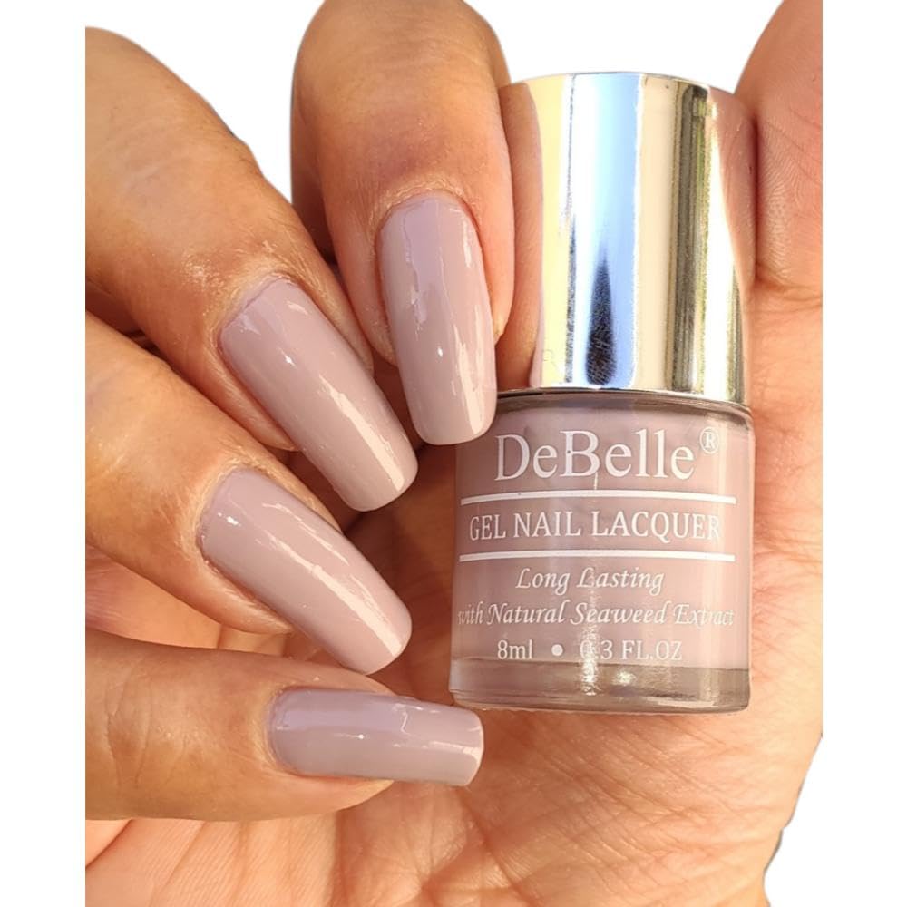 DeBelle Gel Creme Finish Nail Polish Vintage Frost (Pastel Purple), 8 Ml - Enriched With Natural Seaweed Extract, Cruelty Free, Toxic Free
