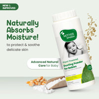 Mother Sparsh Plant Powered Dusting Powder For Babies - 200g | Talc Free Baby Powder With Corn Starch & Oat Powder