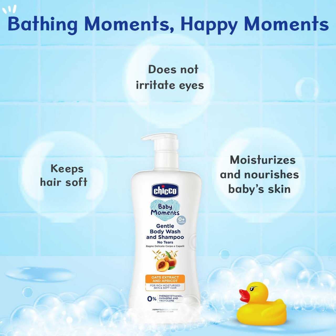 Chicco Gentle Bodywash & Shampoo 500Ml With Chicco Talcum Powder 300G