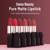 Swiss Beauty Pure Matte Creamy Lipstick | Non-drying, Highly pigmented Lipstick | Shade- Murphy Brown, 3.8gm|