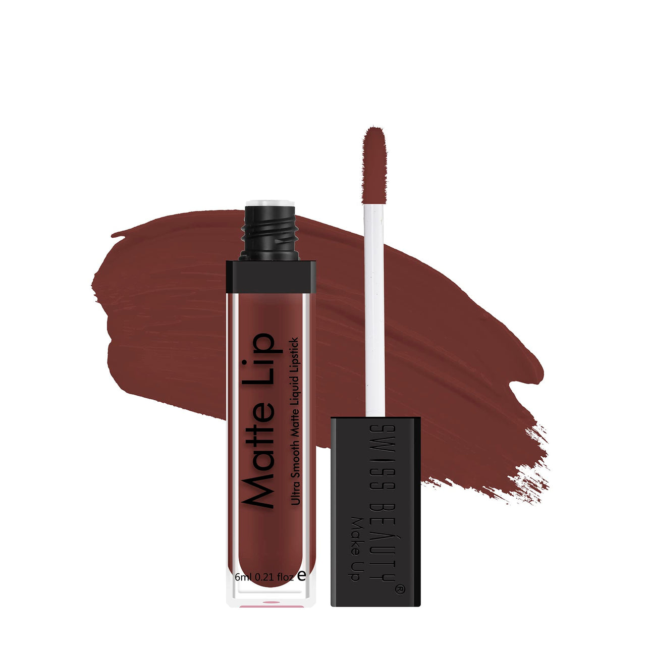 Swiss Beauty Ultra Smooth Matte Lip Liquid Lipstick, Smooth Lip Color, Weightless Finish, Silky Matte Finish, Shade- Deep Maroon, 6ml