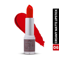 Shryoan Dance Youth Colour Lipstick | Long Lasting, Velvet Texture, Creamy Finish, Easy to Glide (3.8g) (Shade-06)