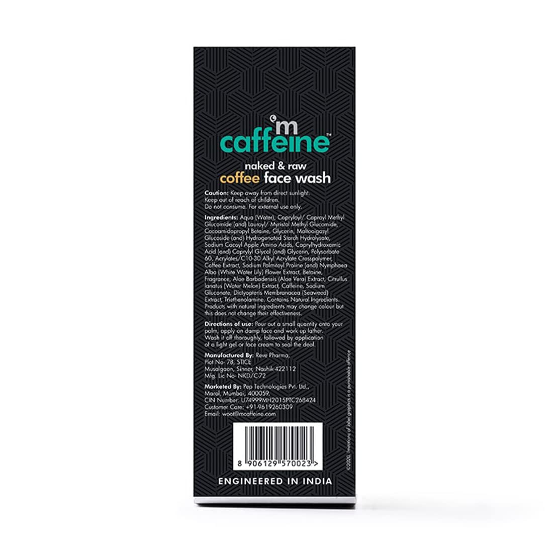 mCaffeine Tan Removal Face Wash for Men & Women | Coffee Face Wash for Oily Skin & Normal Skin | Daily Use Face Cleanser for Hot & Humid Weather - 75ml