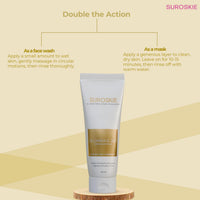 Suroskie Glowease 2-In-1 Cleanser & Mask 100 Ml | Aloe Vera & Kaolin Clay | Deep Cleansing Face Wash For Hydrated, Glowing & Brighten Skin | Korean Skincare Product For Sagging & Dullness Men & Women