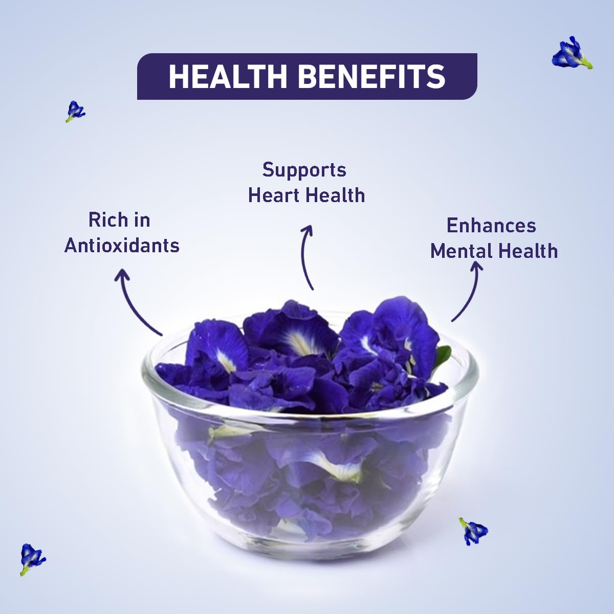 Golden Tips Empyrean Azure, Herbal Blue Tea Infusion with Pea Butterfly, Chamomile, Lemongrass, Moringa & Rose, Delicate Floral Notes & Refreshing Taste (100gm -50 cups)