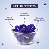 Golden Tips Empyrean Azure, Herbal Blue Tea Infusion with Pea Butterfly, Chamomile, Lemongrass, Moringa & Rose, Delicate Floral Notes & Refreshing Taste (100gm -50 cups)