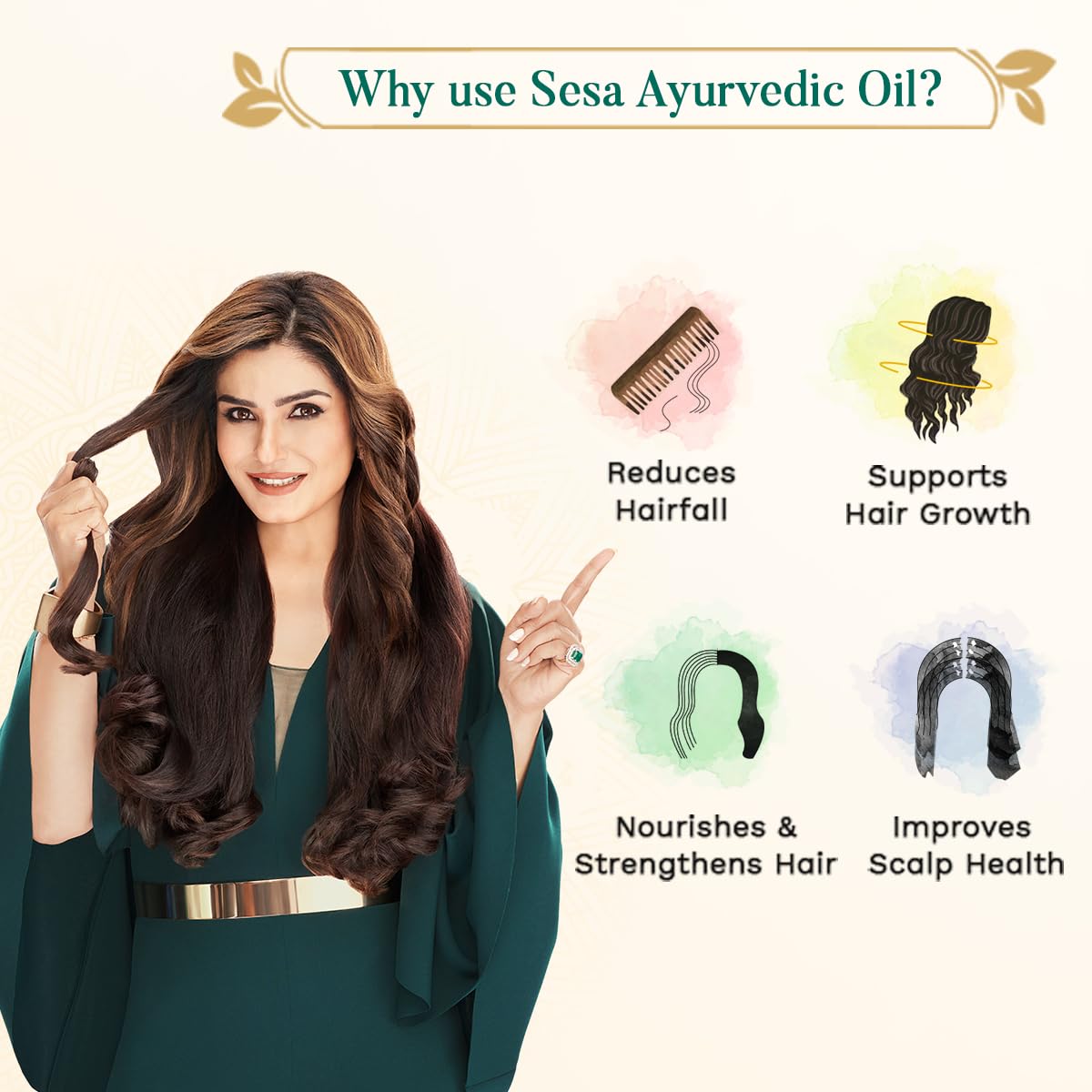 SESA Ayurvedic Hair Oil 200Ml + Ayurvedic Medicinal Shampoo 200Ml Combo Pack Control Hair Fall Nourishes Scalp Help Hair Growth For Men & Women